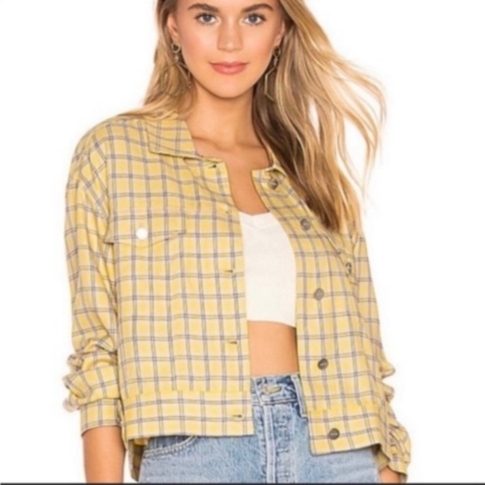 Capulet Tori Trucker Jacket in Yellow Plaid Size XS